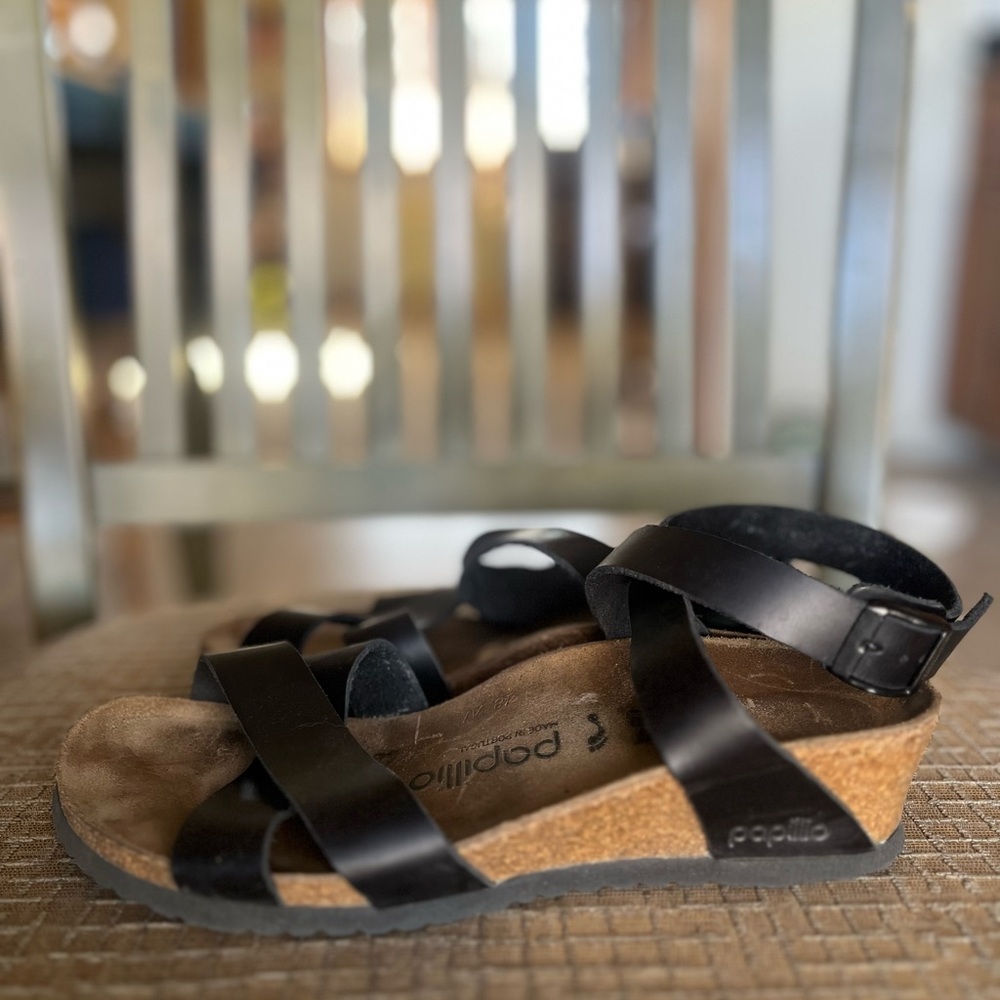 Birkenstock Papillio Lola sandals. Black leather. Size 37, 6-6.5. - Picture 5 of 13